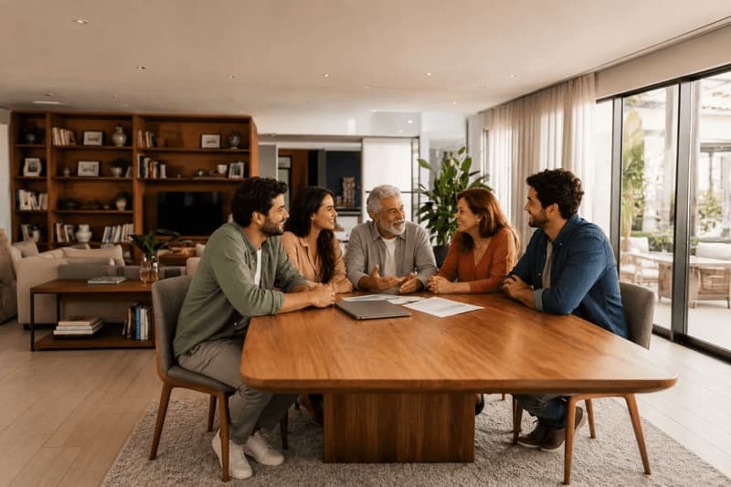Imagem de uma família reunida