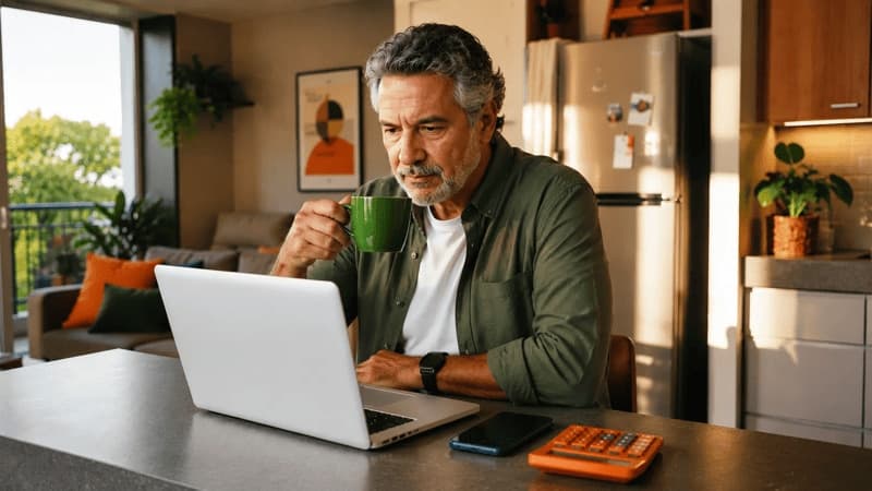 Imagem de um homem ao computador